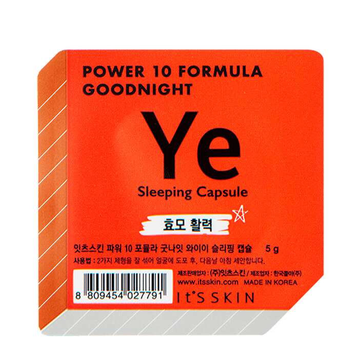 Ночная маска-капсула It's Skin Power 10 Formula Goodnight Ye Sleeping Capsule, Стимулирующая концентрированная кремово-желейная ночная маска
Ночная маска-капсула It's Skin Power 10 Formula Goodnight Ye Sleeping Capsule, Стимулирующая концентрированная кремово-желейная ночная маска