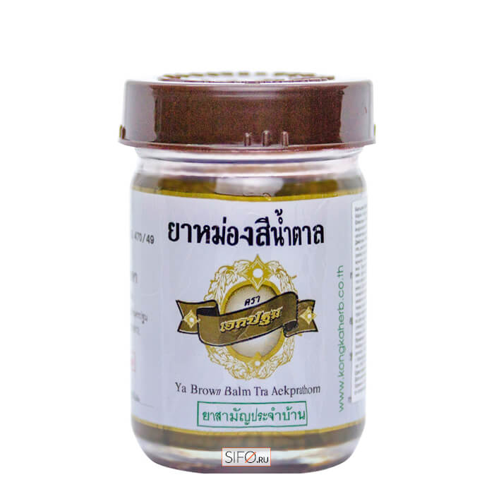 Бальзам для тела Kongka Ya Brown Balm Tra Aekprathom (50 г), Тайский традиционный коричневый бальзам при костных болях
Бальзам для тела Kongka Ya Brown Balm Tra Aekprathom (50 г), Тайский традиционный коричневый бальзам при костных болях