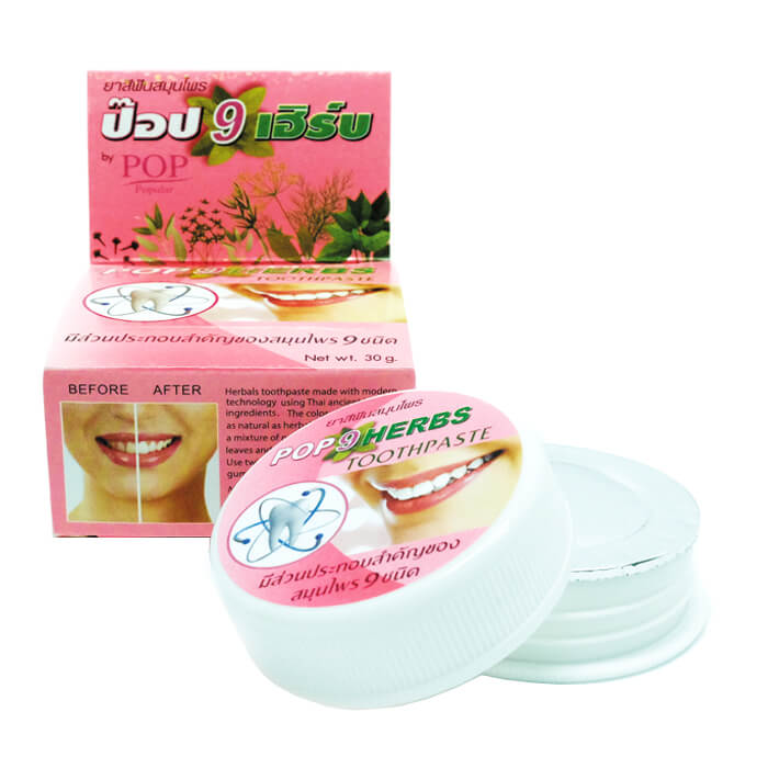 Зубная паста POP 9 Herbs Toothpaste (30 г), Растительная зубная паста с экстрактами 9 трав в круглой упаковке
Зубная паста POP 9 Herbs Toothpaste (30 г), Растительная зубная паста с экстрактами 9 трав в круглой упаковке