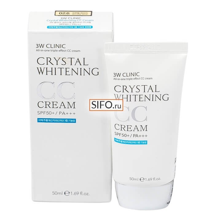 СС крем 3W Clinic Crystal Whitening CC Cream