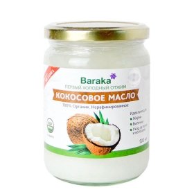 Кокосовое масло Baraka Extra Virgin Coconut Oil (500 мл в стекле)