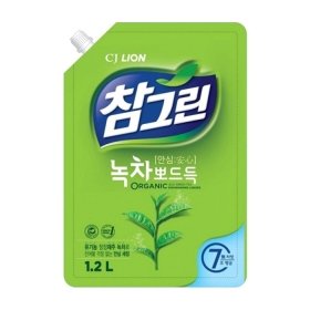 Средство для мытья посуды CJ Lion Green Tea Squeaky Clean (рефилл 1200 мл)