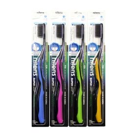 Зубная щётка Co Arang Nano Charcoal Toothbrush (мягкая и средняя щетина, с изогнутой ручкой)