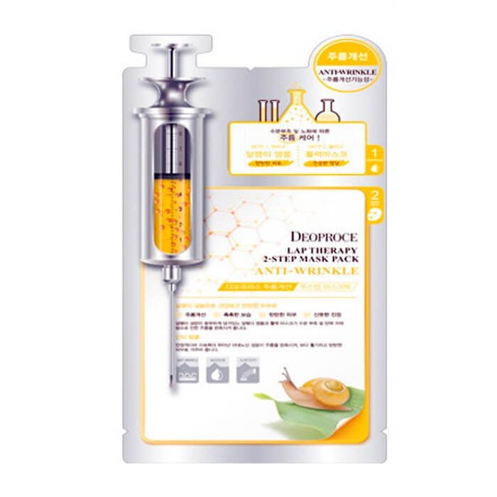 Маска-сыворотка Deoproce Lap Therapy Snail Anti-Wrinkle Ampoule Mask Pack