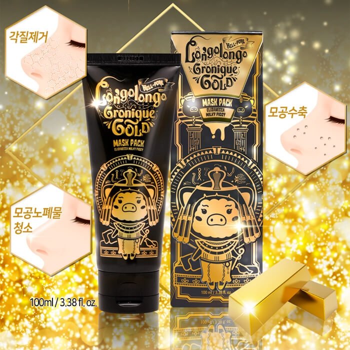 Маска-плёнка Elizavecca Hell-Pore Longolongo Gronique Gold Mask Pack