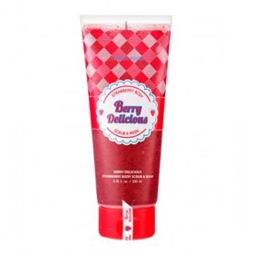 Гель-скраб для тела Etude House Berry Delicious Strawberry Body Scrub & Wash