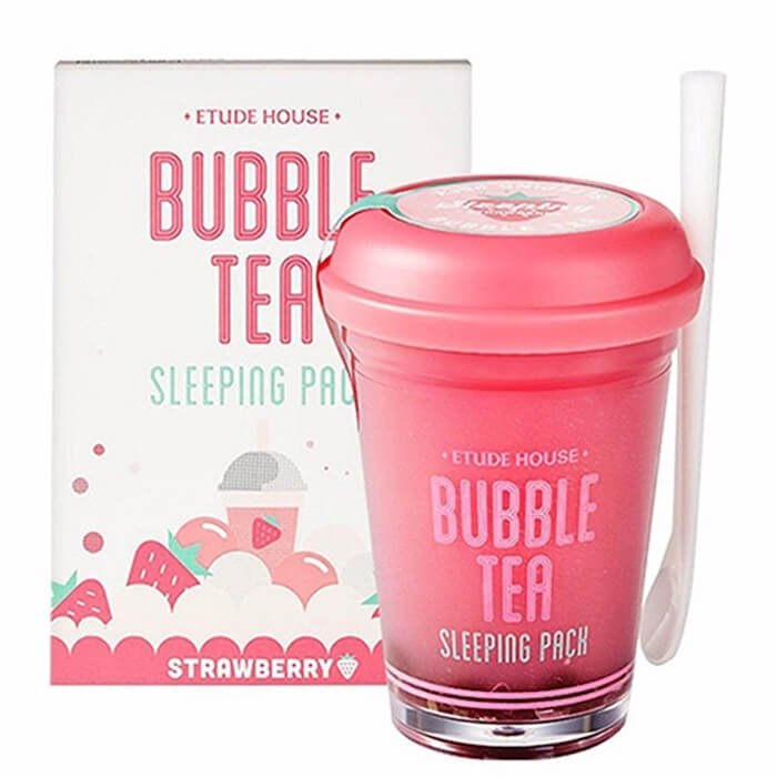 Ночная маска Etude House Bubble Tea Sleeping Pack - Strawberry