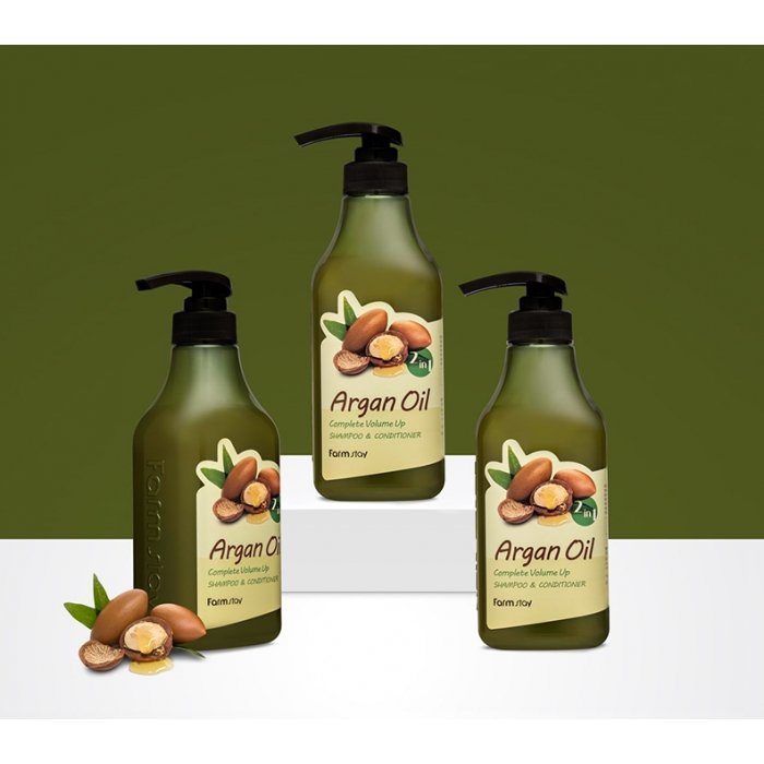 Шампунь-кондиционер для волос FarmStay Argan Oil Complete Volume Up Shampoo & Conditioner