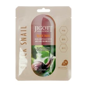 Тканевая маска Jigott Real Ampoule Mask Black Snail