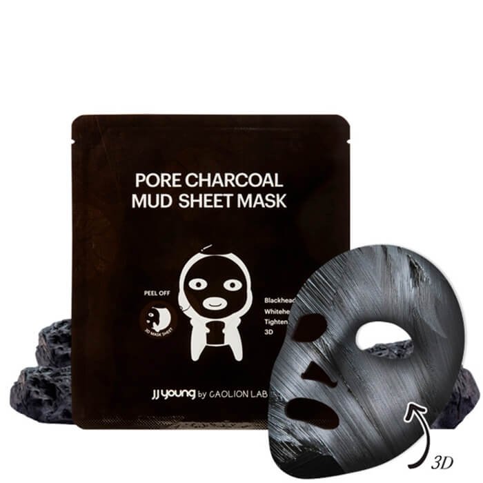 Глиняная маска JJ Young Pore Charcoal Mud Sheet Mask