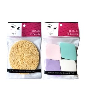Набор спонжей для лица K-Beauty "Пористый" + "Ромб" (4 шт.)