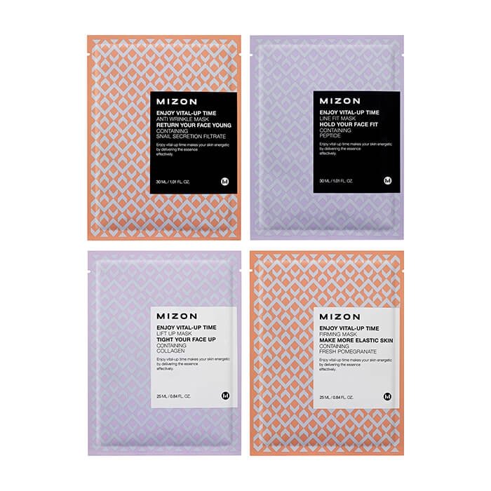 Набор тканевых масок Mizon Enjoy Vital-Up Time Mask Set #1 (4 шт.)