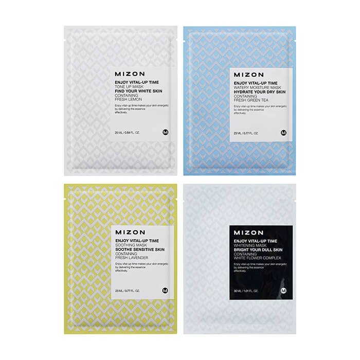 Набор тканевых масок Mizon Enjoy Vital-Up Time Mask Set #2 (4 шт.)