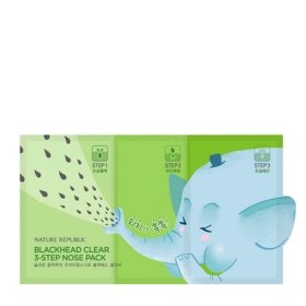Набор от чёрных точек Nature Republic Blackhead Clear 3-Step Nose Pack