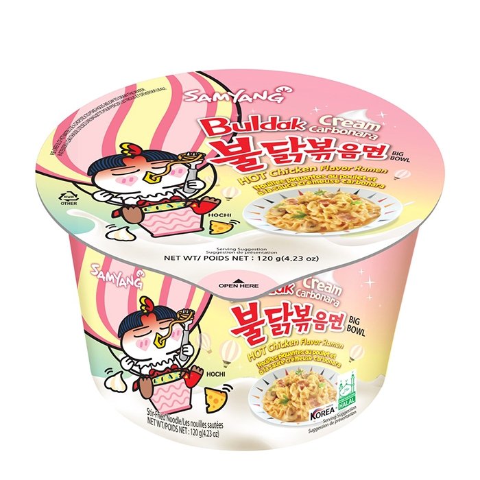 Лапша быстрого приготовления Samyang Hot Chicken Flavor Ramen Cream Carbonara (120 г)