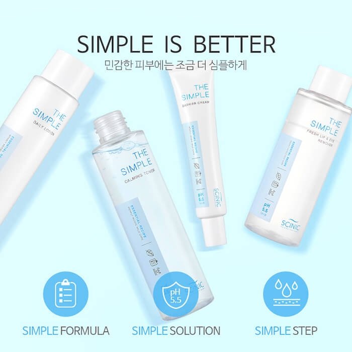 Набор для снятия макияжа Scinic The Simple Fresh Lip&Eye Remover + Pads