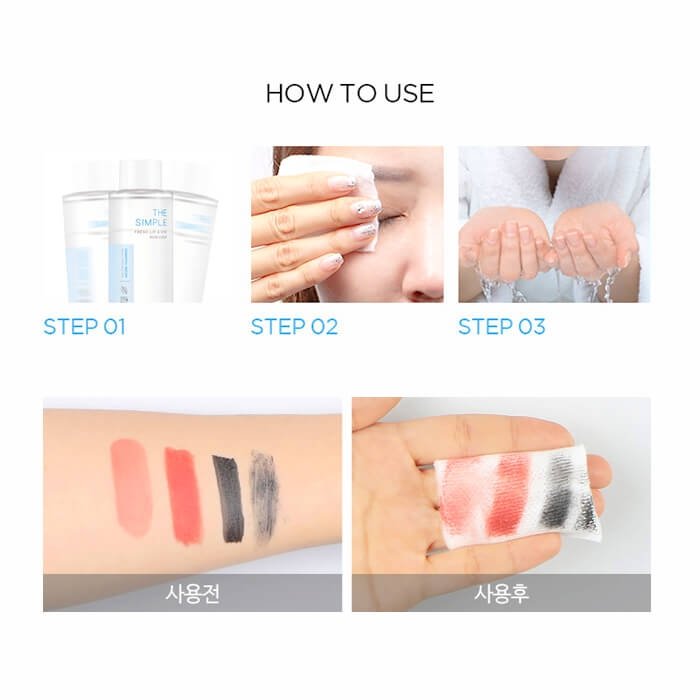Набор для снятия макияжа Scinic The Simple Fresh Lip&Eye Remover + Pads