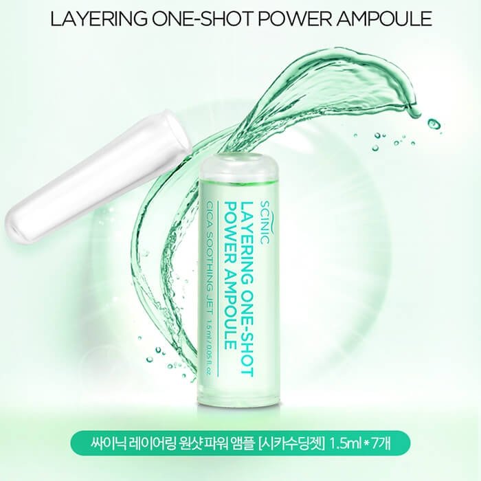 Сыворотка для лица Scinic Layering One-Shot Power Ampoule Cica Soothing Jet