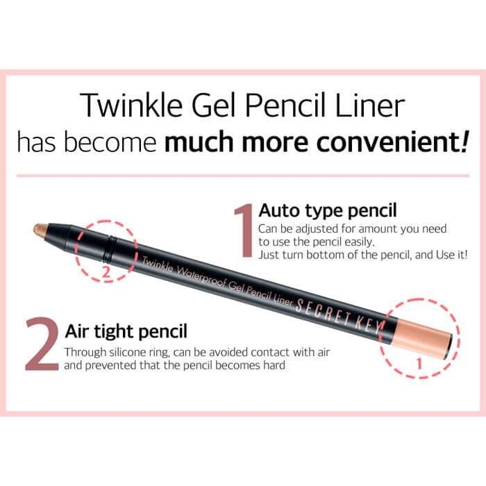 Карандаш для глаз Secret Key Twinkle Waterproof Gel Pencil Liner (Auto Type)