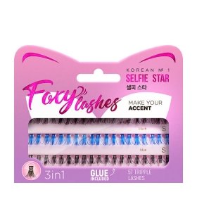 Накладные ресницы-пучки Selfie Star Foxy Lashes Black & Blue