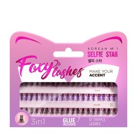 Накладные ресницы-пучки Selfie Star Foxy Lashes Black & Purple