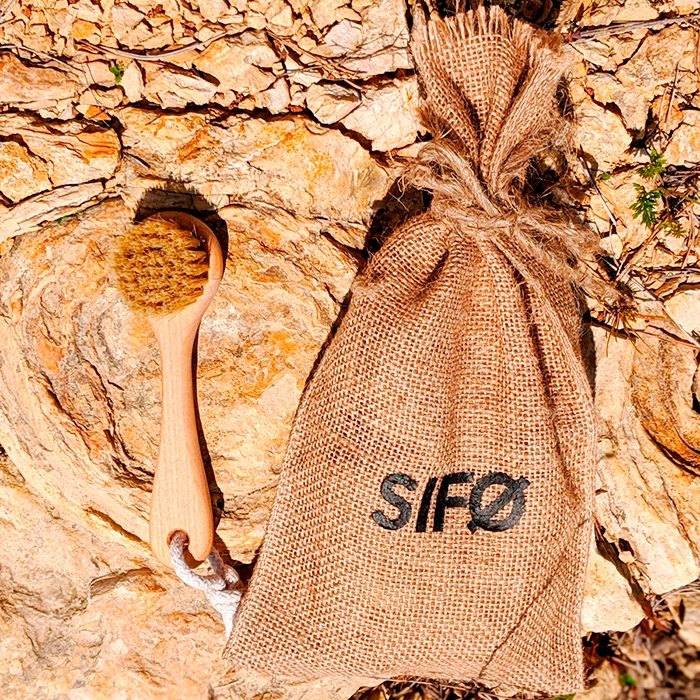 Щётка для сухого массажа лица SIFO - круглая на ручке без ремешка
