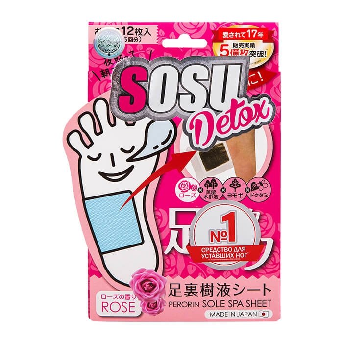 Патчи для ног SOSU Detox Perorin Sole SPA Rose Sheet