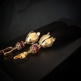 Серьги-кисти Wizard Brush - Ruby & Black