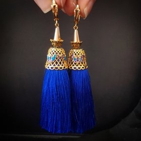 Серьги-кисти Wizard Brush - Short Blue