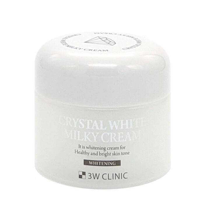 

Крем для лица 3W Clinic Crystal White Milky Cream, Тонизирующий крем для осветления и сияния кожи лица с коллагеном и ниацинамидом