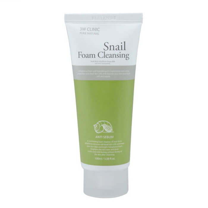 

Пенка для умывания 3W Clinic Snail Foam Cleansing, Очищающая пенка для лица с фильтратом улиточного муцина