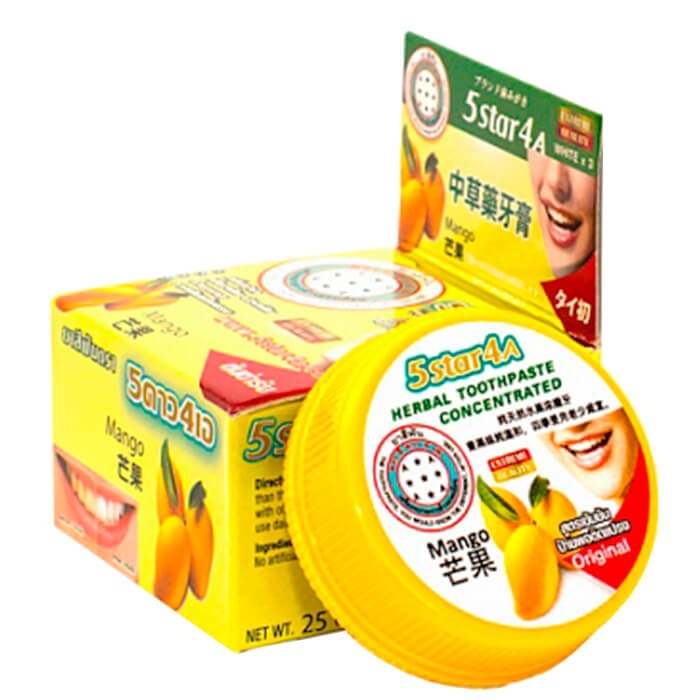 

Зубная паста 5Star4A Bamboo Mango Herbal Toothpaste Concetrated, Концентрированная травяная зубная паста с манго