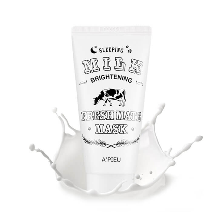 

Ночная маска A'Pieu Fresh Mate Sleeping Milk Brightening Mask, Ночная маска с молочными протеинами для сияния и яркости кожи лица