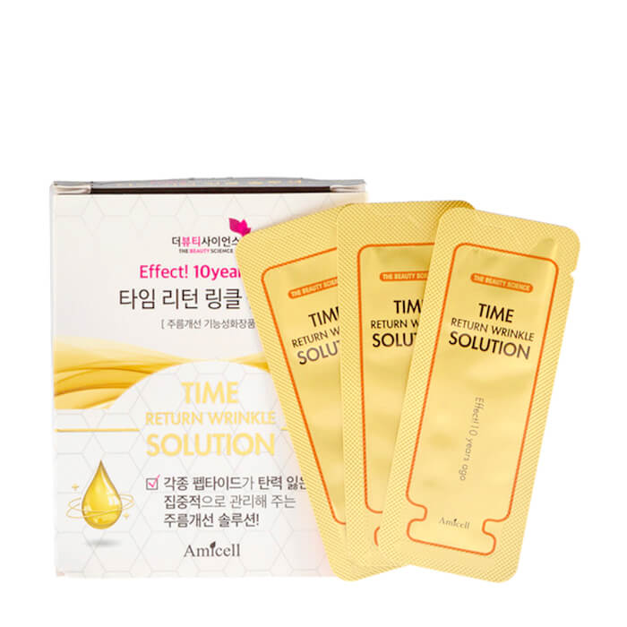

Сыворотка для лица Amicell Time Return Wrinkle Solution (30 шт), Омолаживающая сыворотка для мгновенного восстановления кожи лица