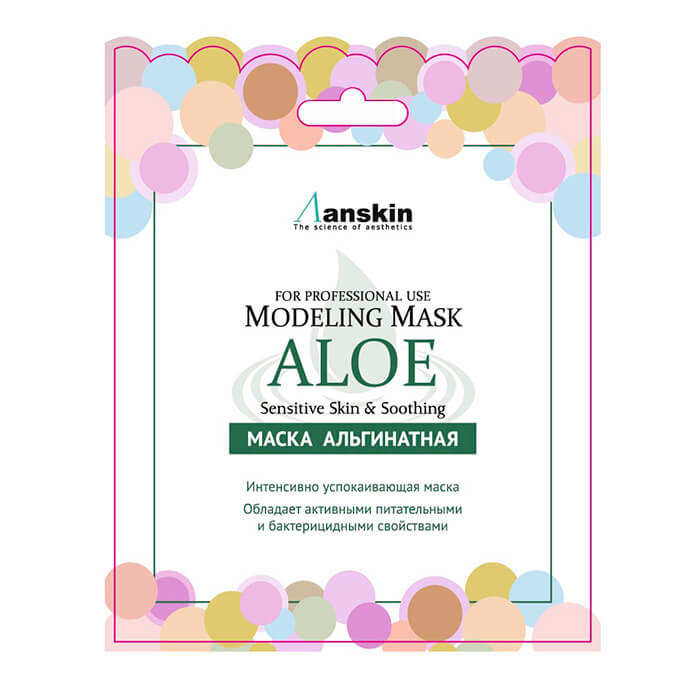 

Альгинатная маска Anskin Aloe Modeling Mask (Sachet), Успокаивающая альгинатная маска с экстрактом алоэ вера