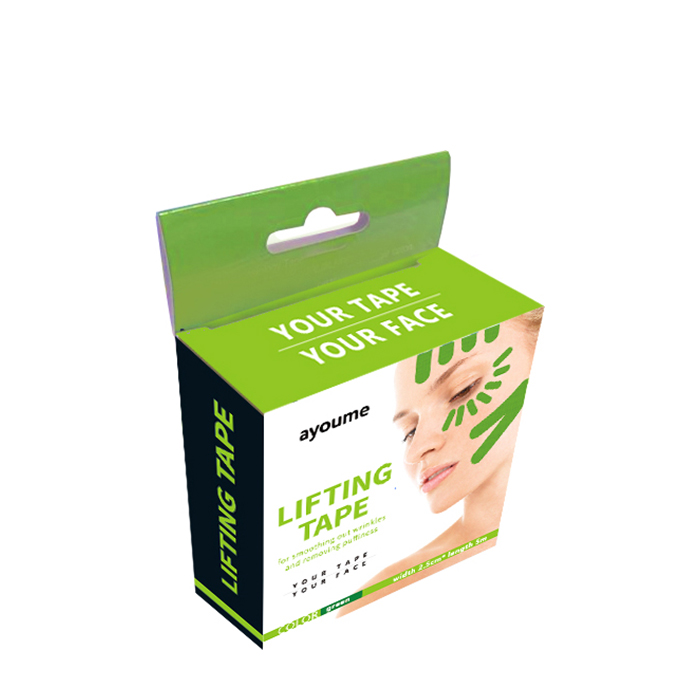 

Кинезио тейп для лица Ayoume Kinesiology Tape Roll (2,5см*5м), Цвет Green | Зелёная, Косметологический кинезио тейп для моделирования овала лица и разглаживания морщин, Цвет Green | Зелёная