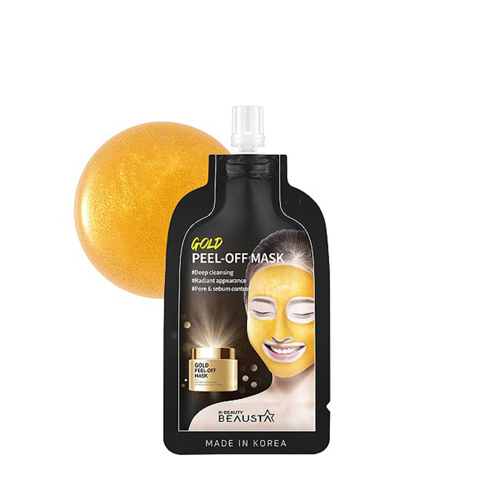 

Маска-плёнка Beausta Gold Peel Off Mask, Обновляющая маска для кожи лица с золотом в удобной тревел-упаковке