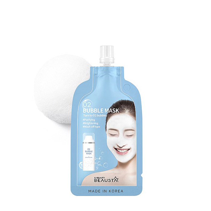 

Кислородная маска Beausta O2 Bubble Mask, Очищающая кислородная маска для кожи лица в удобной тревел-упаковке
