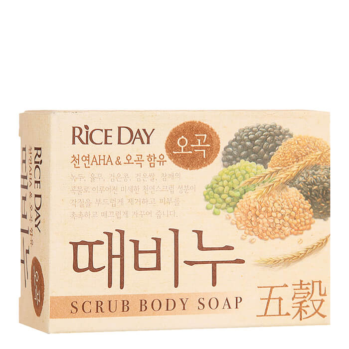 

Мыло-скраб для тела CJ Lion Rice Day Scrub Body 5 Cereals Soap, Туалетное скрабирующее мыло для тела и рук с экстрактом 5 злаков
