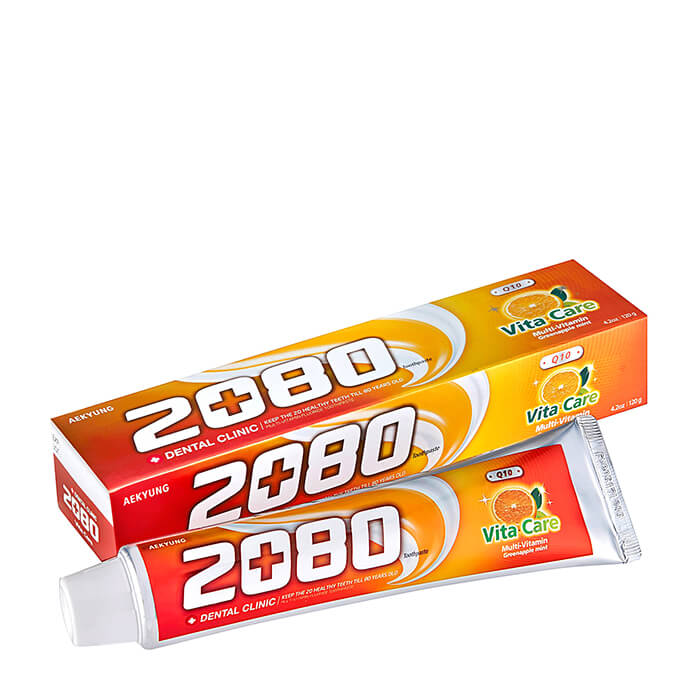 Зубная паста Dental Clinic 2080 Vita Care Toothpaste Витаминная зубная паста для защиты от кариеса со вкусом мяты и зелёного яблока фото