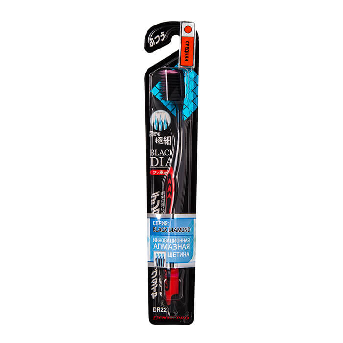 

Зубная щётка DentalPro Black Diamond Multilevel Ultra Slim - Средняя, Зубная щётка средней жёсткости с ультратонкой многоуровневой щетиной