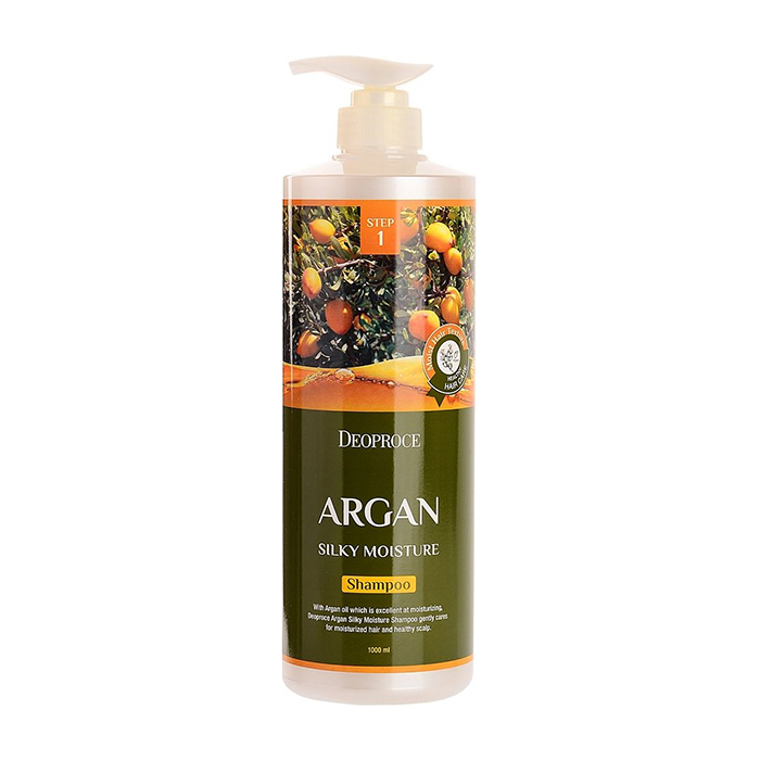 

Шампунь для волос Deoproce Argan Silky Moisture Shampoo (1000 мл), Очищающий шампунь для волос с аргановым маслом