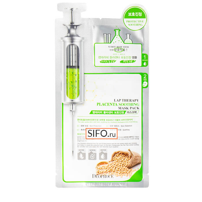 

Маска-сыворотка Deoproce Lap Therapy Placenta Soothing Ampoule Mask Pack, Интенсивно питающая и увлажняющая маска-сыворотка с плацентой
