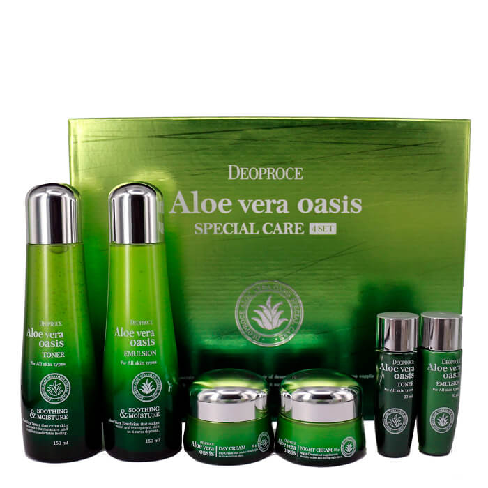 

Набор для лица Deoproce Aloe Vera Oasis Special Care 4 Set, Серия специального ухода за кожей лица с экстрактом алоэ вера