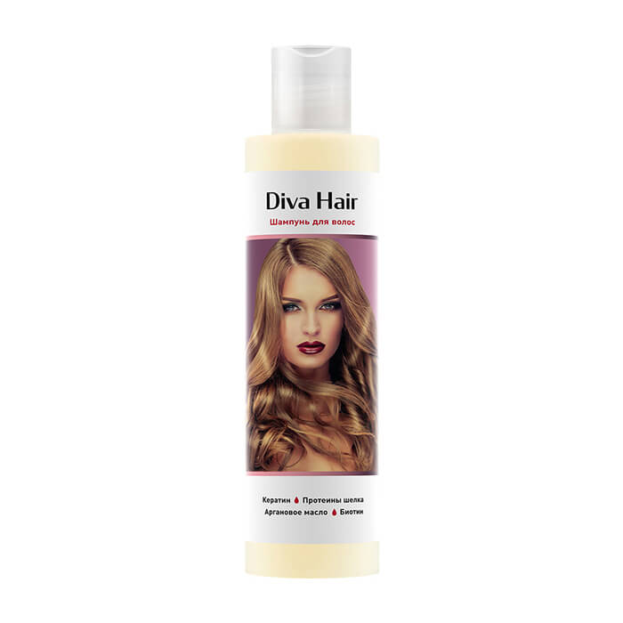 Купить Шампунь для волос Diva Hair Shampoo, Шампунь для бережного очищения ослабленных волос и профилактики их выпадения, Россия