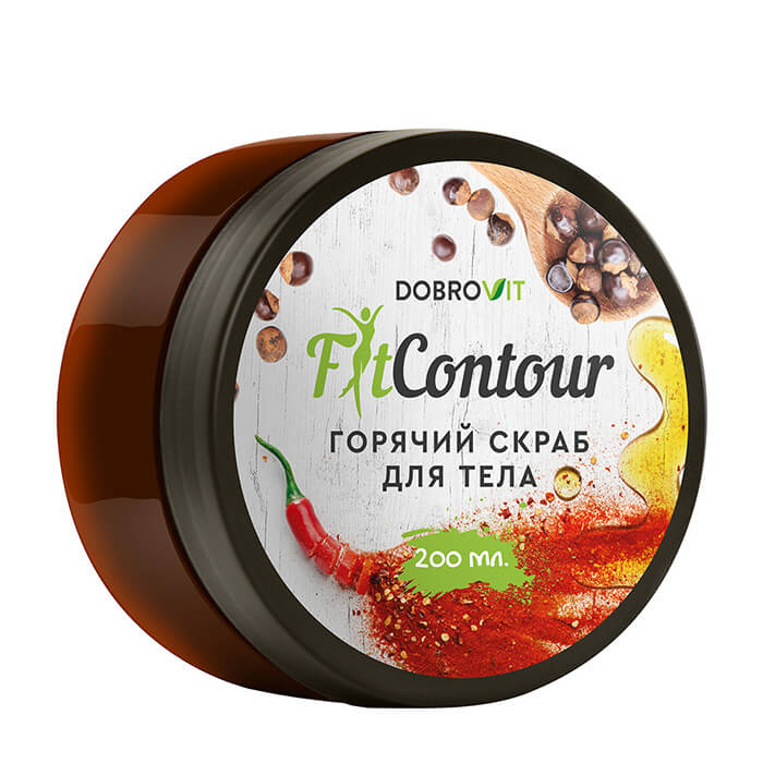 

Скраб для тела DobroVit FitContour Горячий, Горячий жиросжигающий скраб с гуараной и перцем чили
