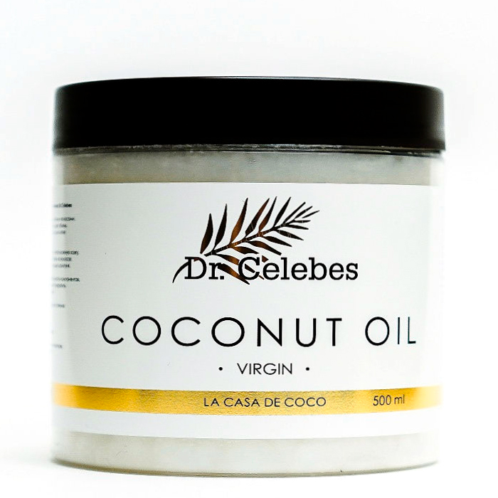 

Кокосовое масло Dr.Celebes Virgin Coconut Oil (500 мл), 100% натуральное органическое кокосовое масло холодного отжима