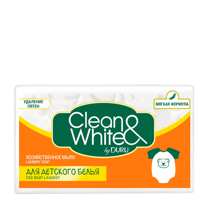 

Мыло хозяйственное Duru Clean & White для детского белья, Хозяйственное мыло для стирки детских вещей