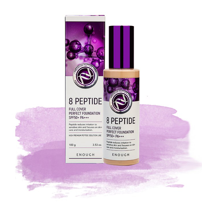 

Тональный крем Enough 8 Peptide Full Cover Perfect Foundation, Цвет #13 Light Beige | Светлый бежевый, Увлажняющий тональный крем с пептидами для кожи с первыми признаками возрастных изменений, Цвет #13 Light Beige | Светлый бежевый