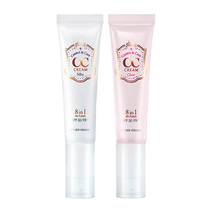 СС крем Etude House CC Cream Correct & Care, Увлажняющий СС крем 8-в-1 для скрытия недостатков кожи